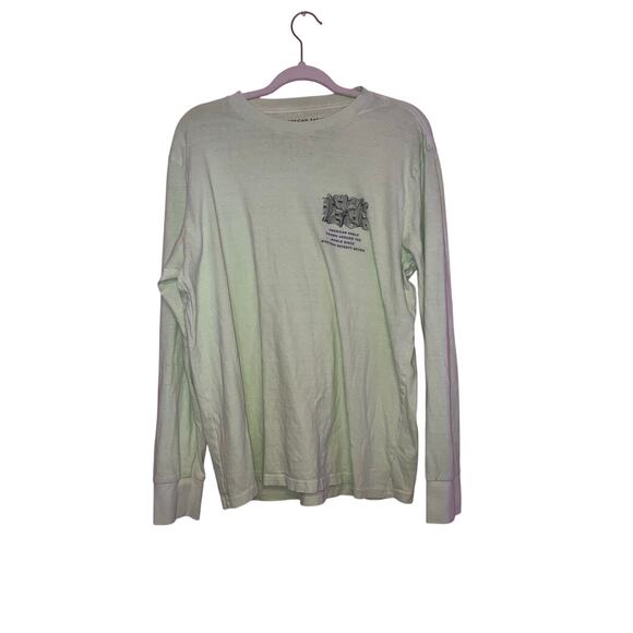 American Eagle lime green mens graphic long sleeve top size medium - Picture 1 of 8